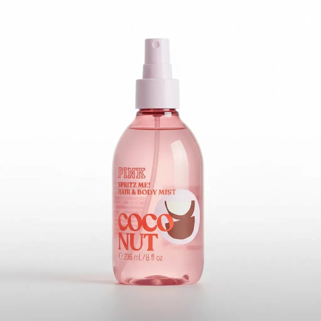 Pink spritz me hair & body mist coco nut